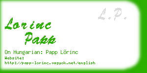 lorinc papp business card